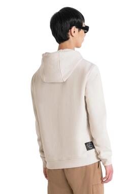 Sudadera Antony Morato beige college hombre