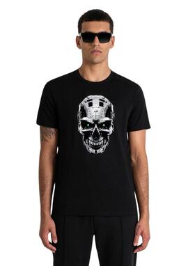 Camiseta Antony Morato negra metal calavera hombre