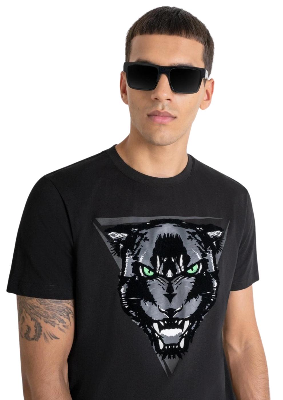 Camiseta Antony Morato negra pantera green hombre