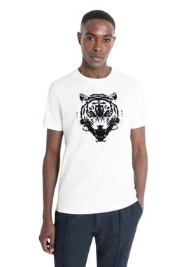 Camiseta Antony Morato blanca tigre blue hombre