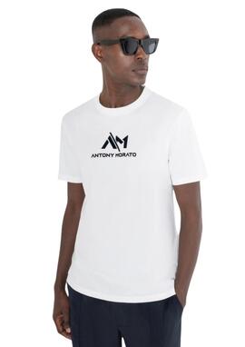 Camiseta Antony Morato blanca blue logo hombre