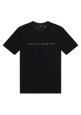 Camiseta Antony Morato negro logo engomado hombre