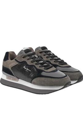 Zapatillas Pepe Jeans Mujer Rusper Stars Negras