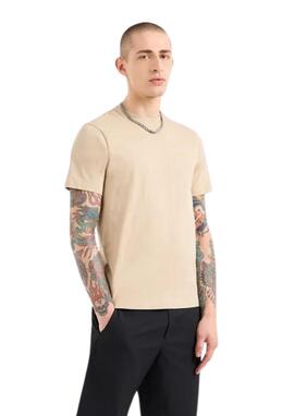 Camiseta Armani Exchange marron básica hombre