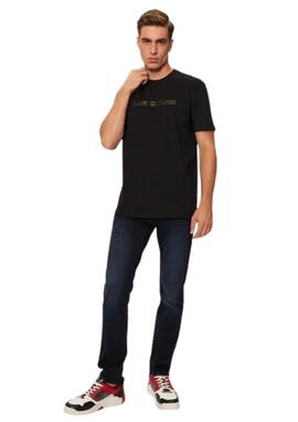 Camiseta Armani Exchange negra/dorado fino hombre