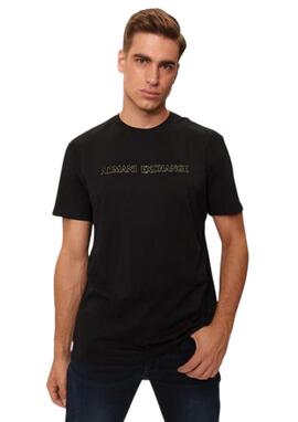 Camiseta Armani Exchange negra/dorado fino hombre