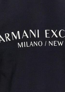 Sudadera Armani Exchange azul logo blanco hombre