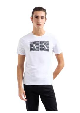 Camiseta Armani Exchange blanca logo grande hombre