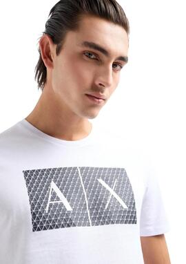 Camiseta Armani Exchange blanca logo grande hombre