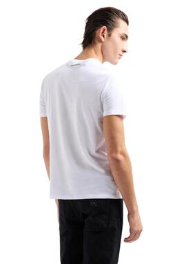 Camiseta Armani Exchange blanca logo grande hombre