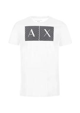 Camiseta Armani Exchange blanca logo grande hombre