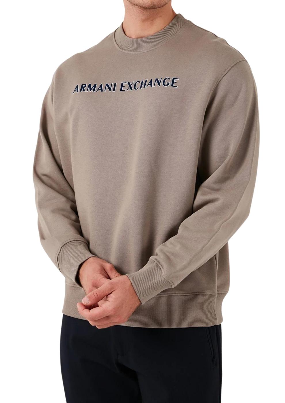 Sudadera Armani Exchange marron logo hombre