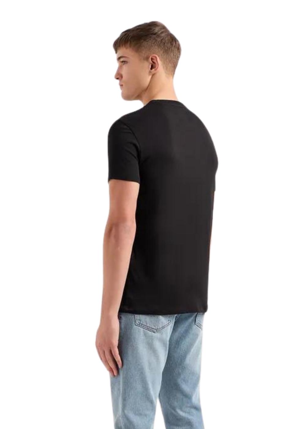 Camiseta Armani Exchange negra chapa basica hombre