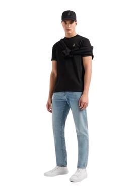 Camiseta Armani Exchange negra chapa basica hombre