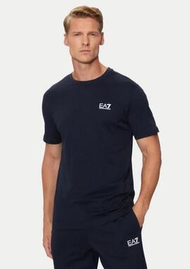 Camiseta EA7 azul básica hombre