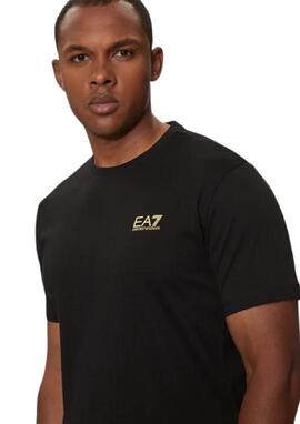 Camiseta EA7 negra/dorada hombre