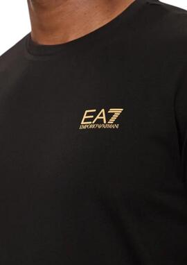 Camiseta EA7 negra/dorada hombre