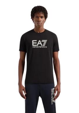 Camiseta EA7 maxilogo negra hombre