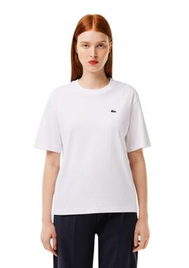 Camiseta Lacoste básica blanca mujer