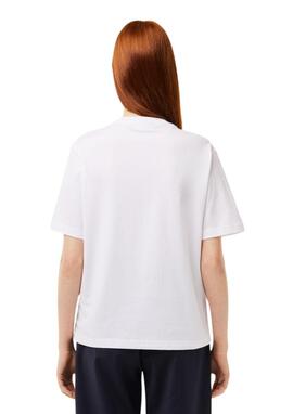 Camiseta Lacoste básica blanca mujer