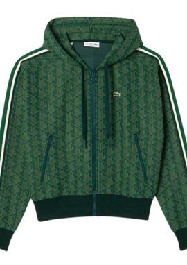 Sudadera Lacoste Verde logotipos mujer