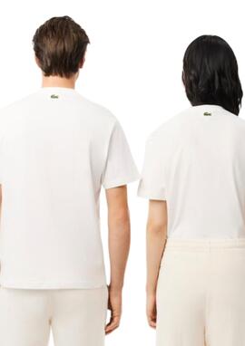 Camiseta Lacoste BLANCO unisex logo centro