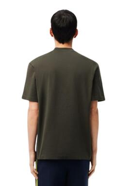 Camiseta Lacoste Khaki maxilogo azul hombre