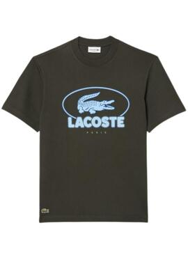 Camiseta Lacoste Khaki maxilogo azul hombre