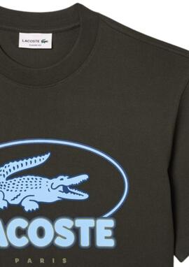 Camiseta Lacoste Khaki maxilogo azul hombre