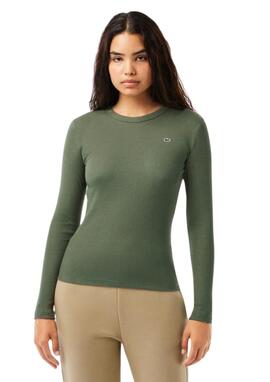 Camiseta Lacoste canale khaki mujer