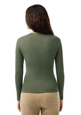 Camiseta Lacoste canale khaki mujer