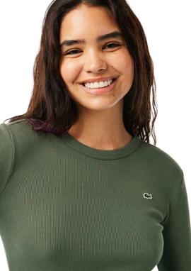 Camiseta Lacoste canale khaki mujer