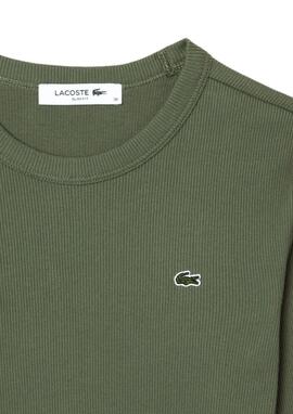 Camiseta Lacoste canale khaki mujer