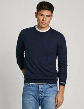 Jersey Pepe Jeans Hombre Azul  New Andre Crew Neck