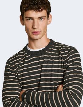 Jersey Pepe Jeans Hombre Gris  New Andre Stripes