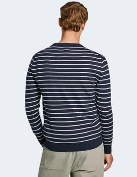 Jersey Pepe Jeans Hombre Azul New Andre Stripes