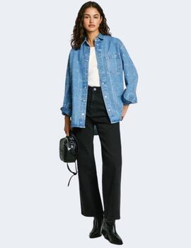 Camisa Pepe Jeans Mujer Denim Overshirt Glitter