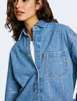 Camisa Pepe Jeans Mujer Denim Overshirt Glitter