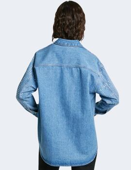 Camisa Pepe Jeans Mujer Denim Overshirt Glitter