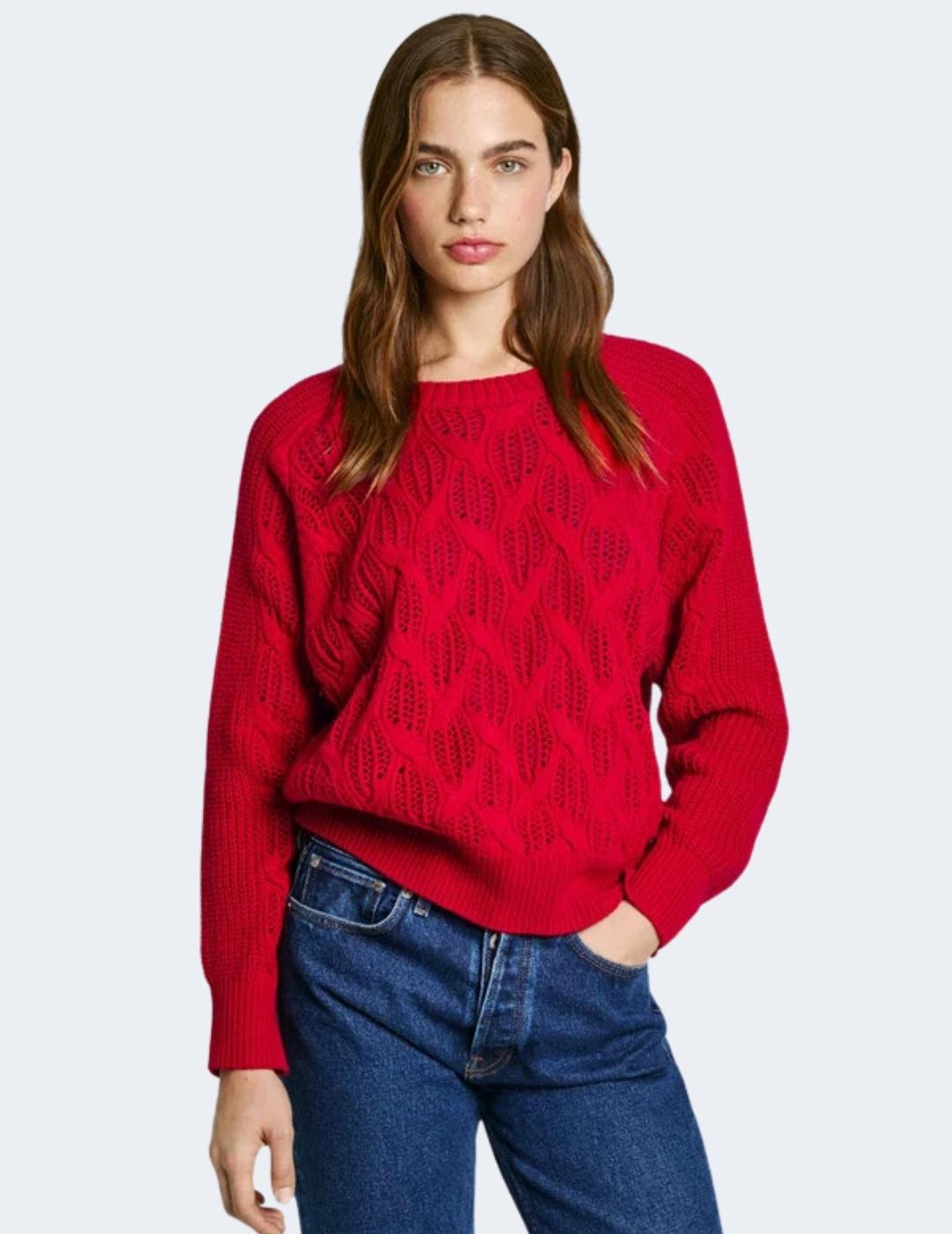 Jersey Pepe Jeans Mujer Hedra Crew Rojo