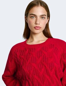 Jersey Pepe Jeans Mujer Hedra Crew Rojo