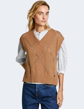 Jersey Pepe Jeans Mujer Beige Idris Vest