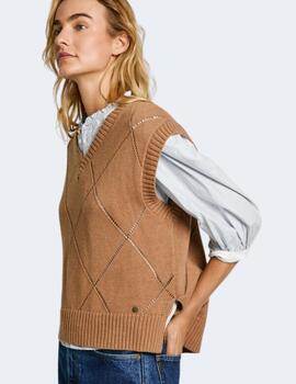 Jersey Pepe Jeans Mujer Beige Idris Vest