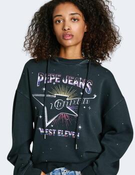 Sudadera Pepe Jeans Negra Mujer Lilian