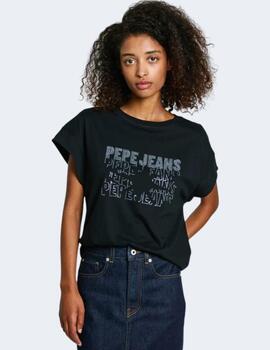 Camiseta Pepe Jeans Mujer Negra Lira