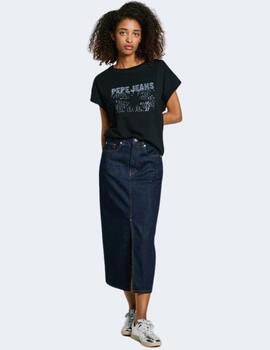 Camiseta Pepe Jeans Mujer Negra Lira