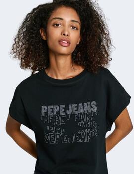 Camiseta Pepe Jeans Mujer Negra Lira