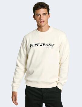 Sudadera Pepe Jeans Hombre Blanca Dylan Crew