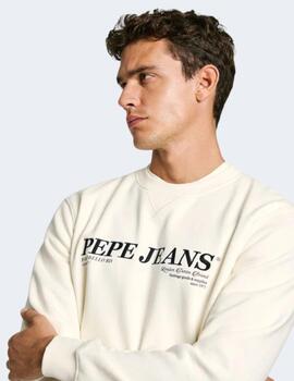 Sudadera Pepe Jeans Hombre Blanca Dylan Crew