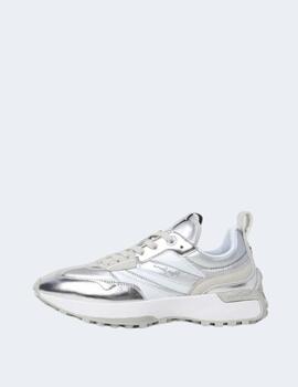 Zapatillas Pepe Jeans Mujer Blancas Lucky Metallic